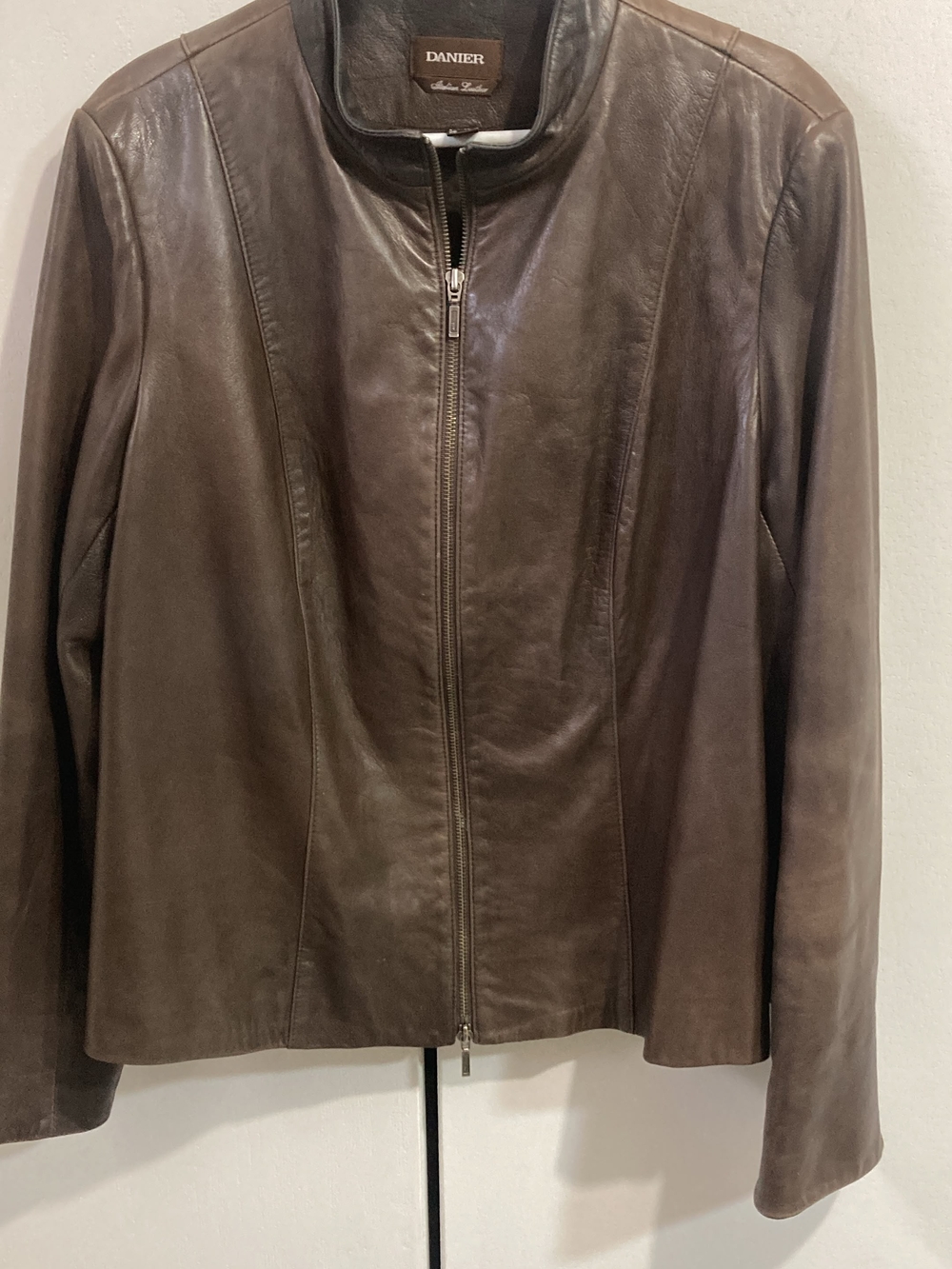 Danier Brown Leather Zip-Front Women's Jacket